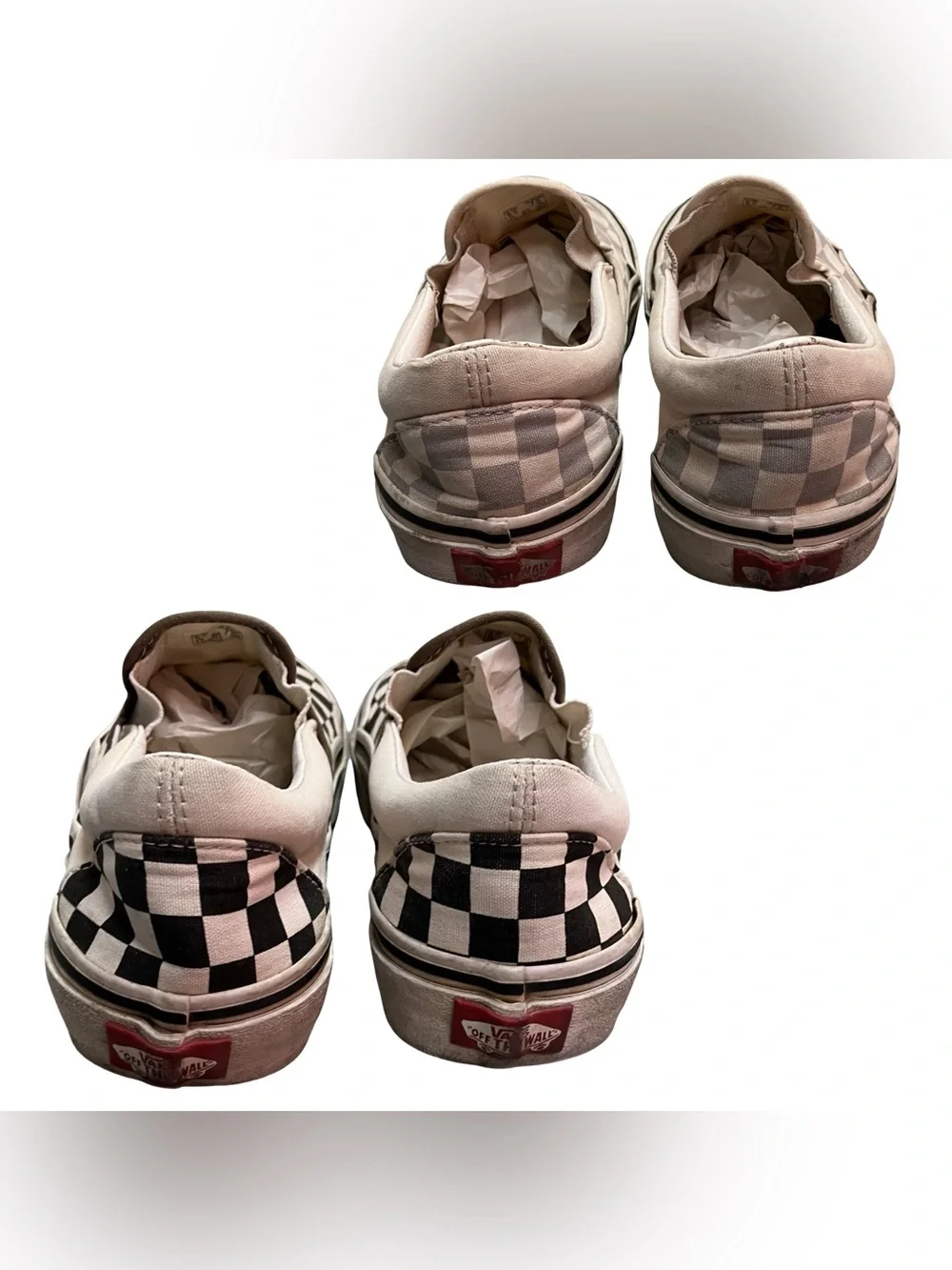 Vans Classic Slip-On Sneakers Checkerboard Men 6 Women 7.5 Black White Gray LOT